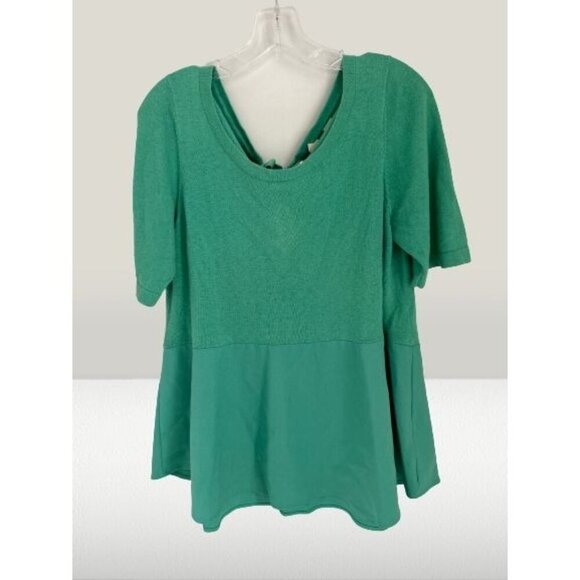 Anthropologie MOTH Tunic Top Green A-Line Off the Shoulder Size Large - Picture 3 of 11